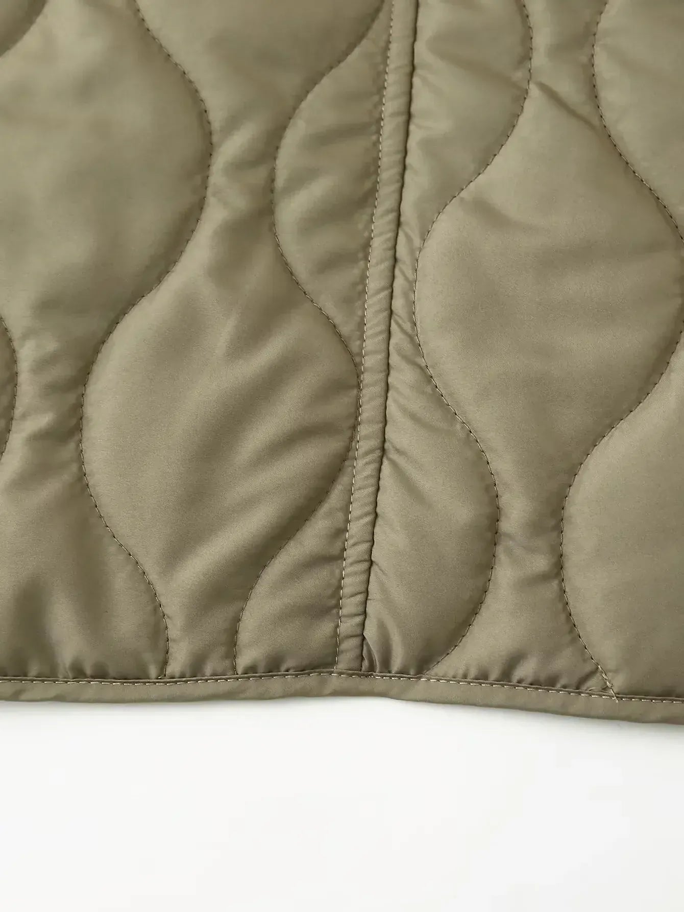 T-line Loose Fit round Neck Quilted Single Button Cotton Jacket Winter Warm Outerwear ZA Cross-Border Women's Fashion New Arrival (2 weeks delivery)