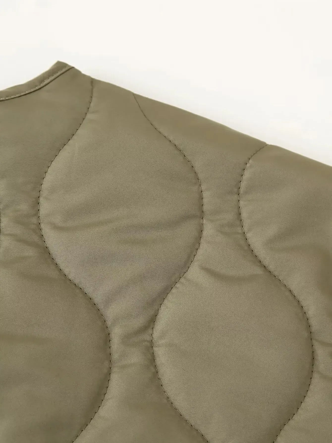 T-line Loose Fit round Neck Quilted Single Button Cotton Jacket Winter Warm Outerwear ZA Cross-Border Women's Fashion New Arrival (2 weeks delivery)