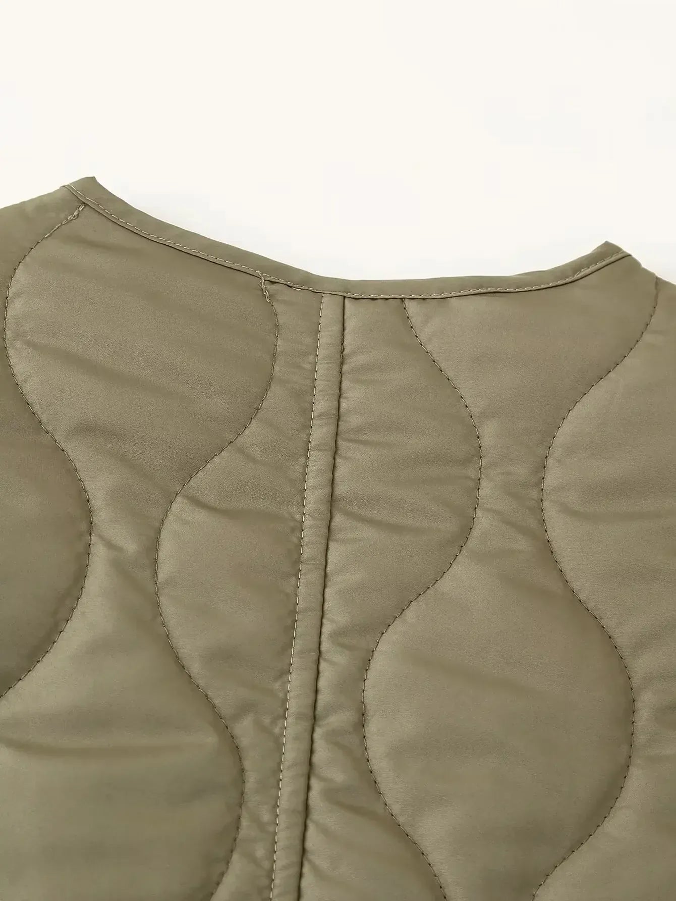 T-line Loose Fit round Neck Quilted Single Button Cotton Jacket Winter Warm Outerwear ZA Cross-Border Women's Fashion New Arrival (2 weeks delivery)