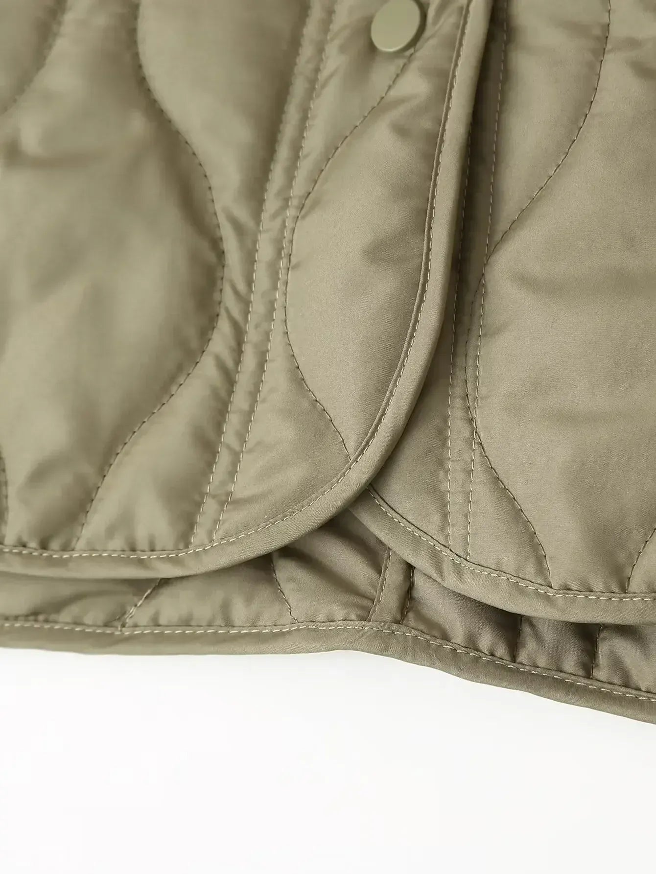 T-line Loose Fit round Neck Quilted Single Button Cotton Jacket Winter Warm Outerwear ZA Cross-Border Women's Fashion New Arrival (2 weeks delivery)