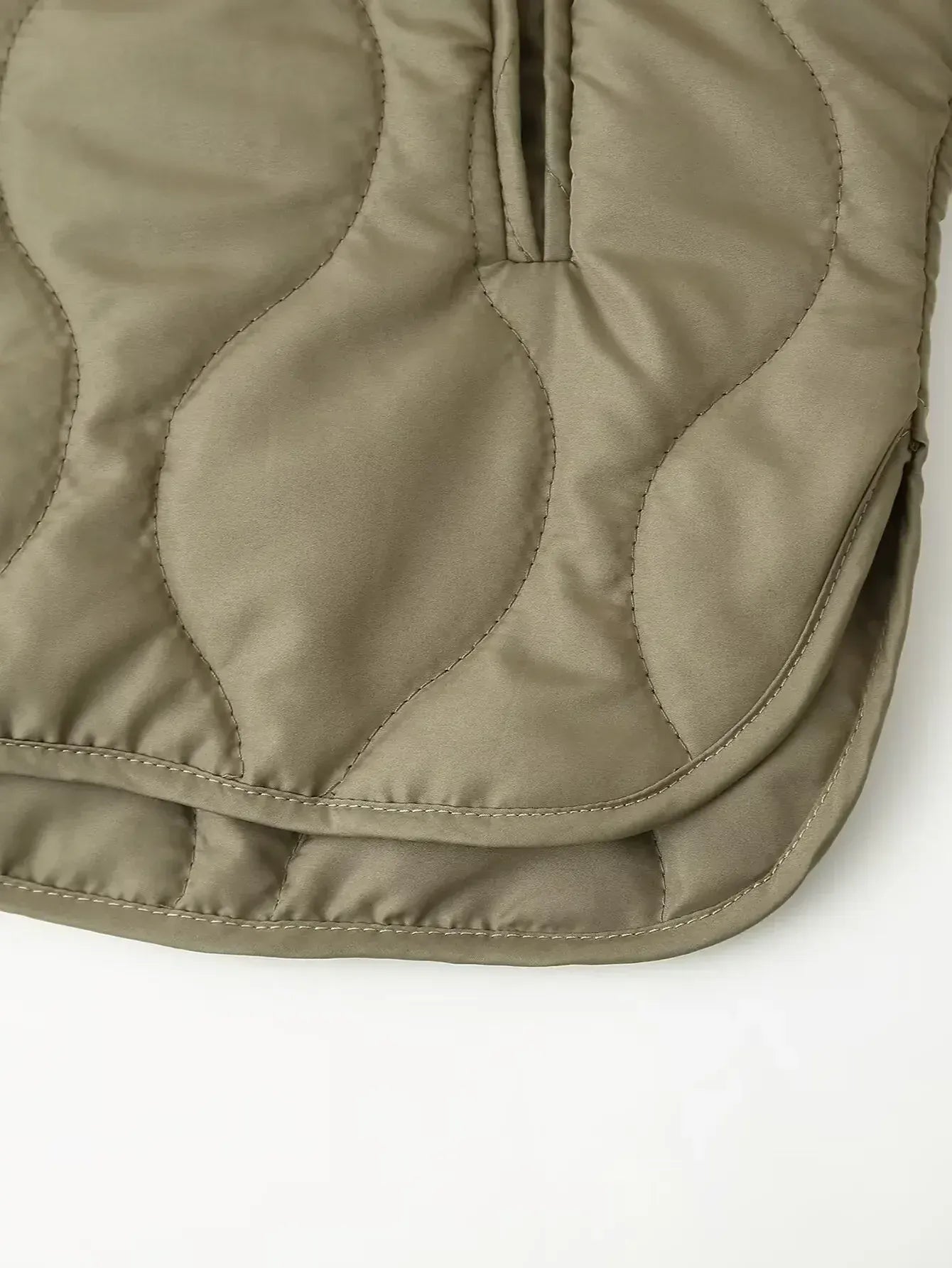 T-line Loose Fit round Neck Quilted Single Button Cotton Jacket Winter Warm Outerwear ZA Cross-Border Women's Fashion New Arrival (2 weeks delivery)