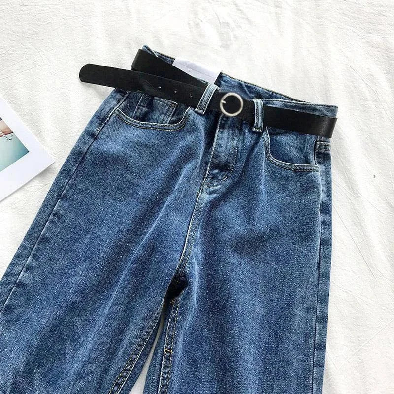 T-line Loose-Fit Slimming High-Waisted Jeans,   Women  Straight-Leg Pants, trouser (2 weeks delivery)
