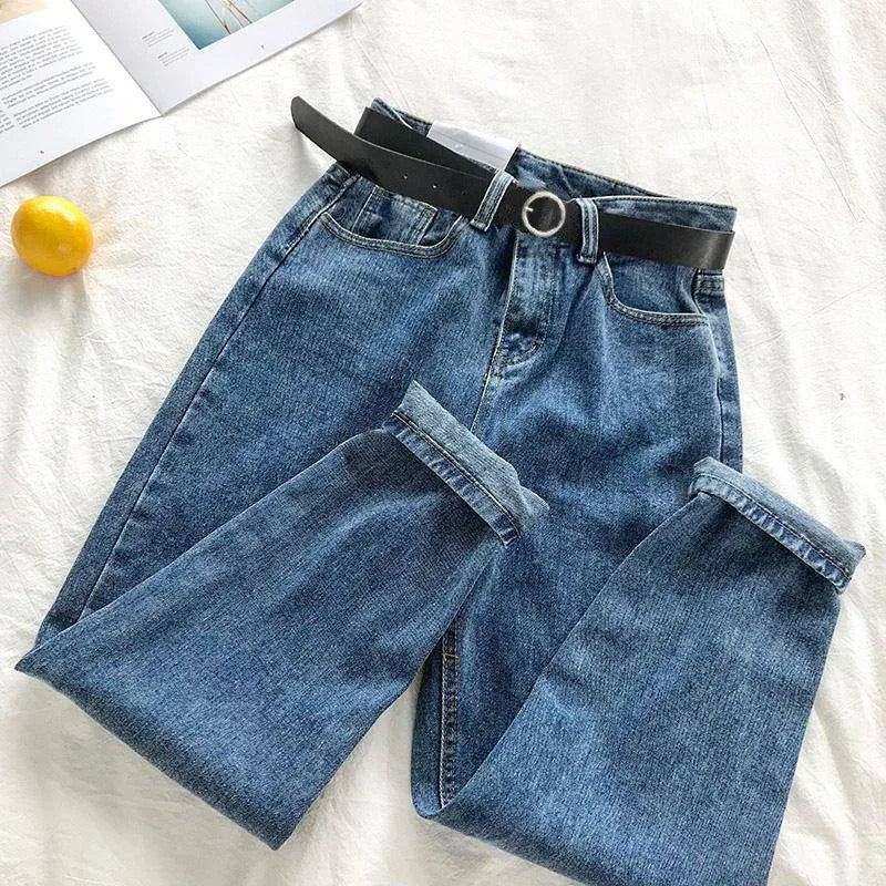 T-line Loose-Fit Slimming High-Waisted Jeans,   Women  Straight-Leg Pants, trouser (2 weeks delivery)