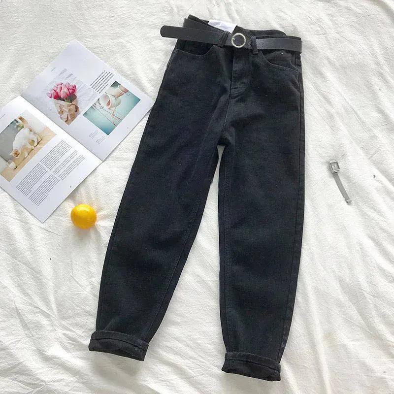 T-line Loose-Fit Slimming High-Waisted Jeans,   Women  Straight-Leg Pants, trouser (2 weeks delivery)
