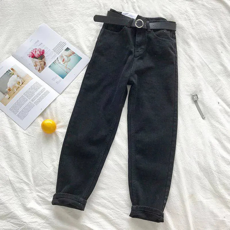 T-line Loose-Fit Slimming High-Waisted Jeans,   Women  Straight-Leg Pants, trouser (2 weeks delivery)