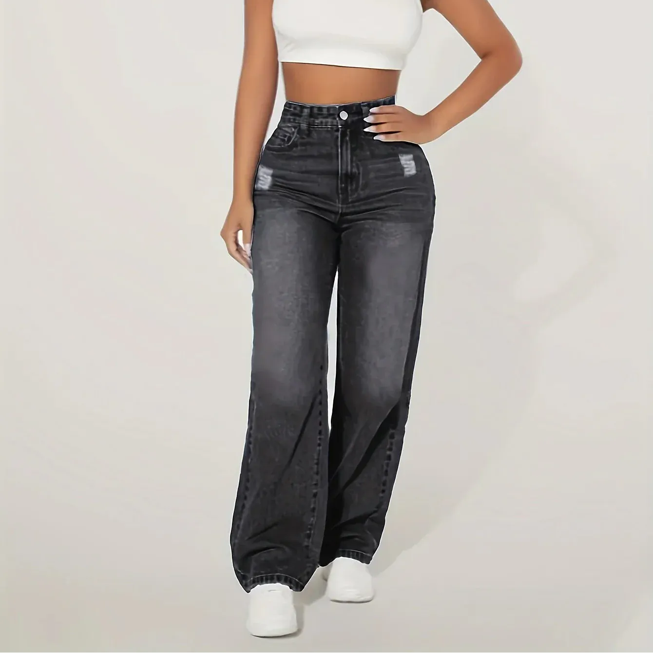 T-line Loose Fit  Wide Leg Jeans, Loose Wide Leg Jeans, trouser, pant  (2 weeks delivery)