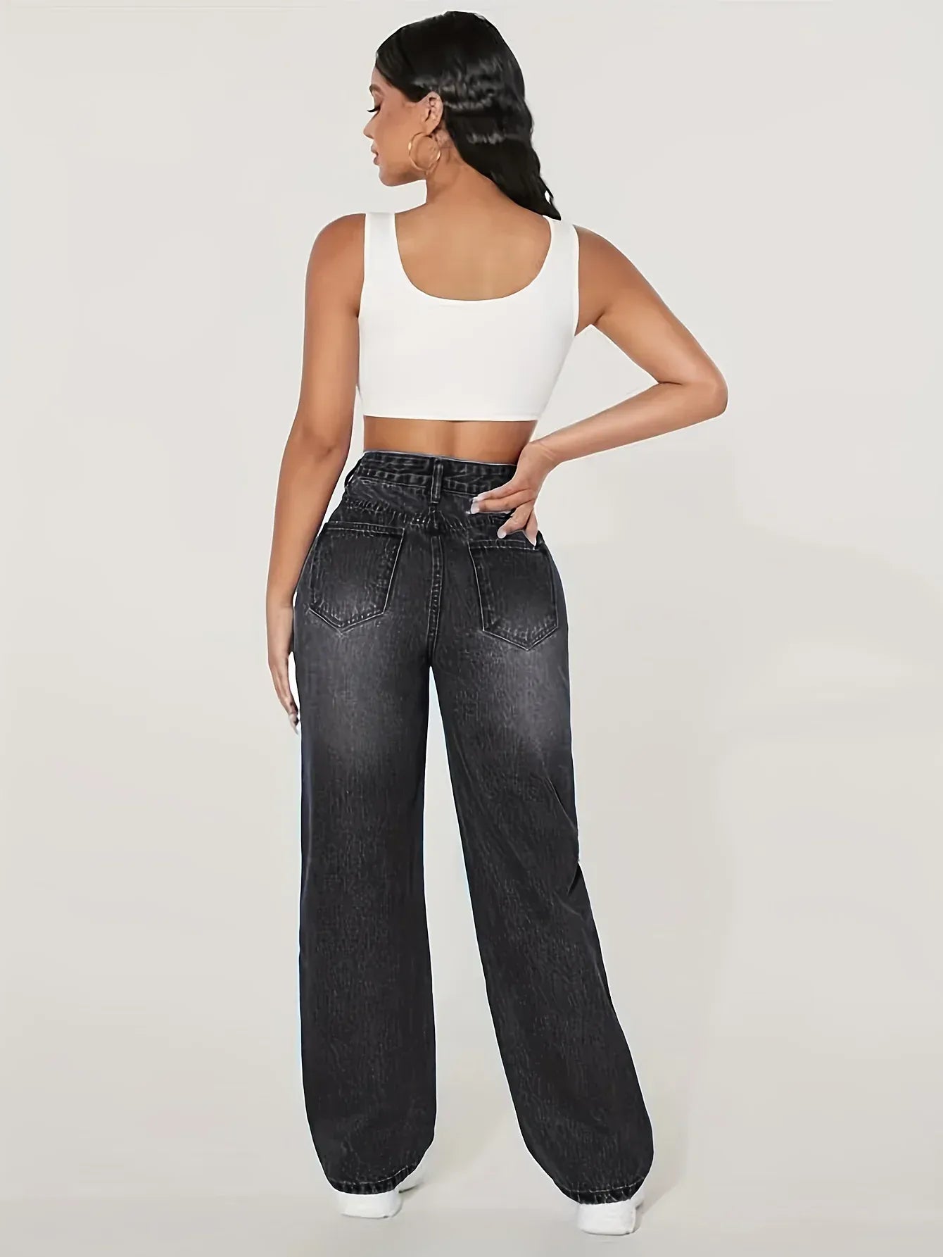T-line Loose Fit  Wide Leg Jeans, Loose Wide Leg Jeans, trouser, pant  (2 weeks delivery)