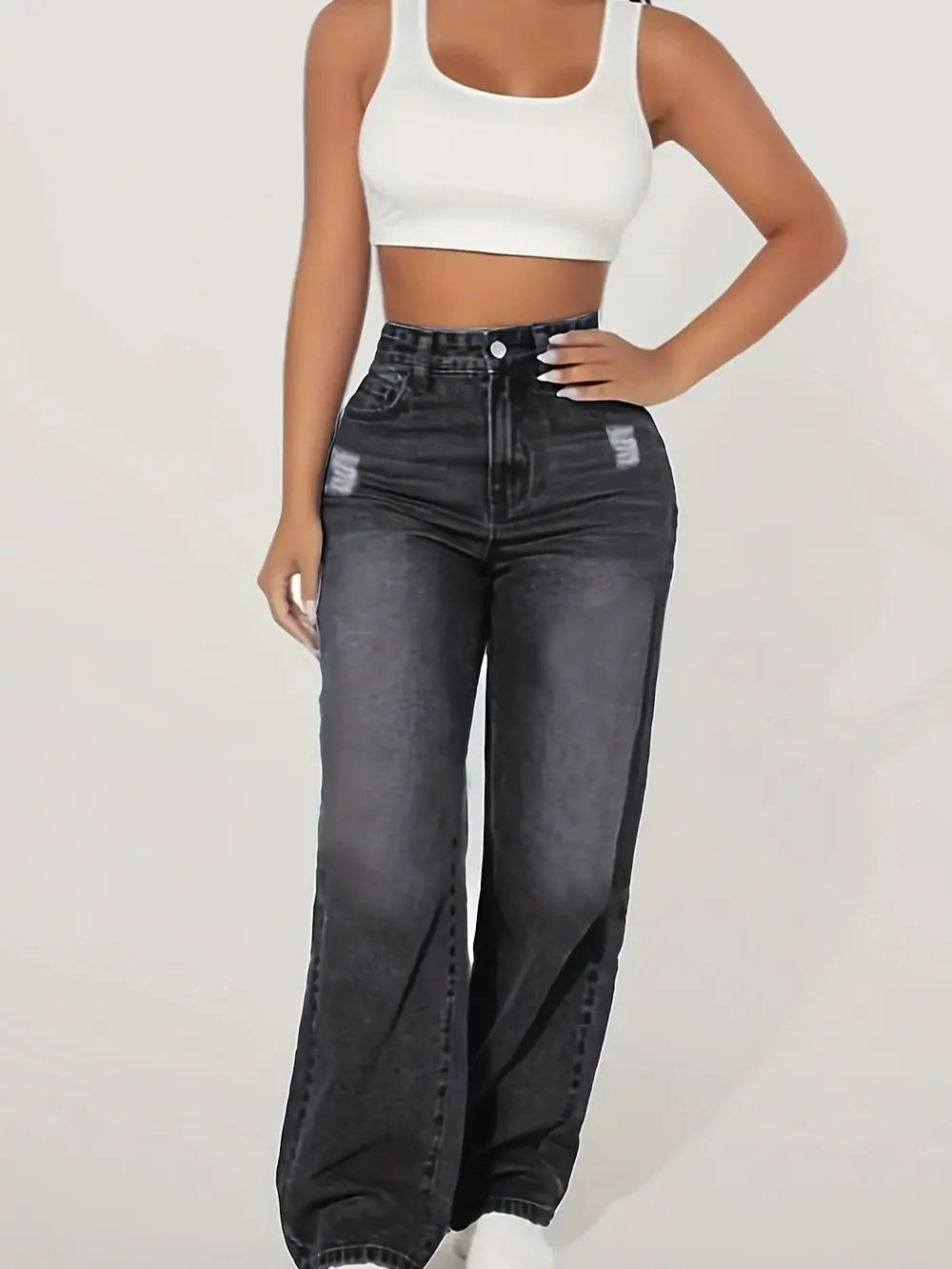 T-line Loose Fit  Wide Leg Jeans, Loose Wide Leg Jeans, trouser, pant  (2 weeks delivery)