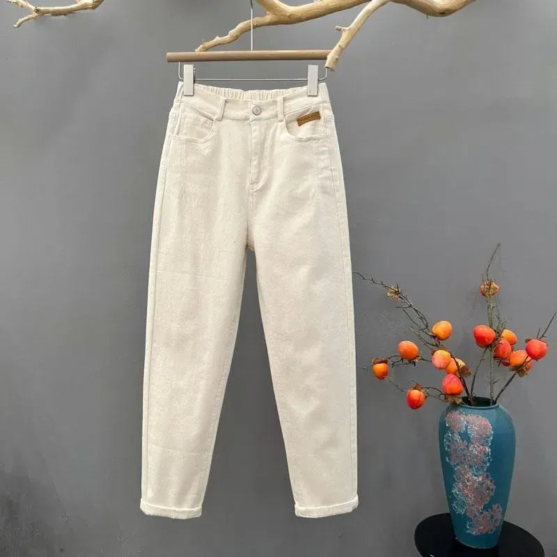 T-line Loose Women's Jeans, High Waist,  Pants, Spring / Autumn  Slimming Female trouser, pant, denim(2 weeks delivery)