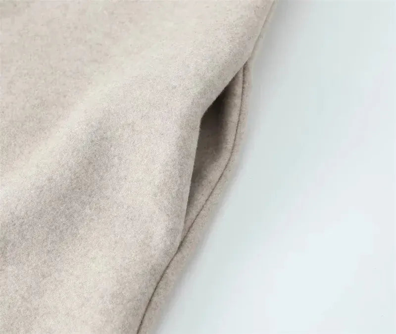 T-line Loose Woolen Coat, Long, Autumn Outerwear Comfortable Fit(2 weeks delivery)