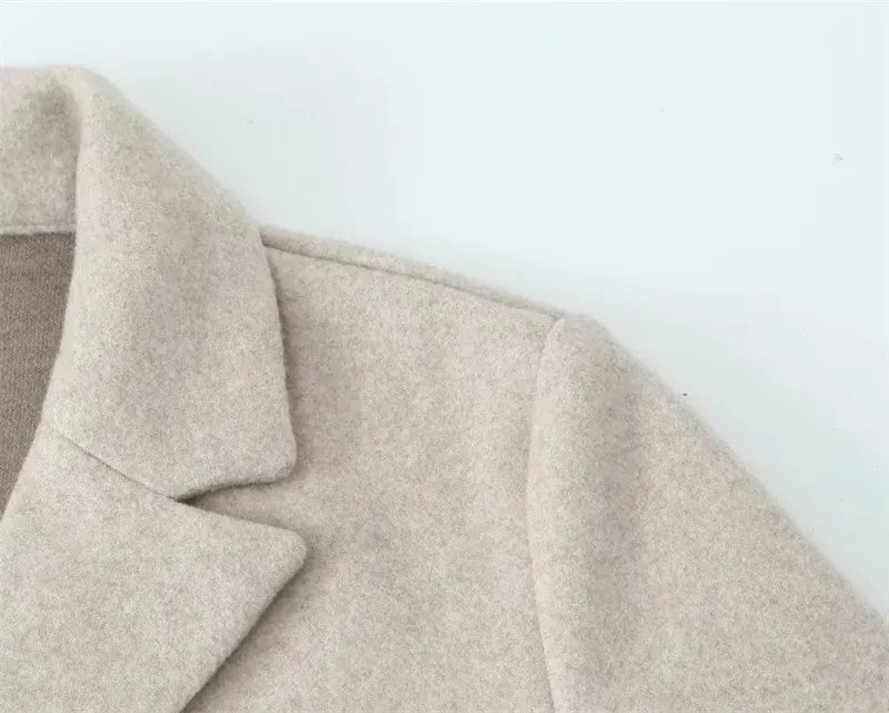 T-line Loose Woolen Coat, Long, Autumn Outerwear Comfortable Fit(2 weeks delivery)