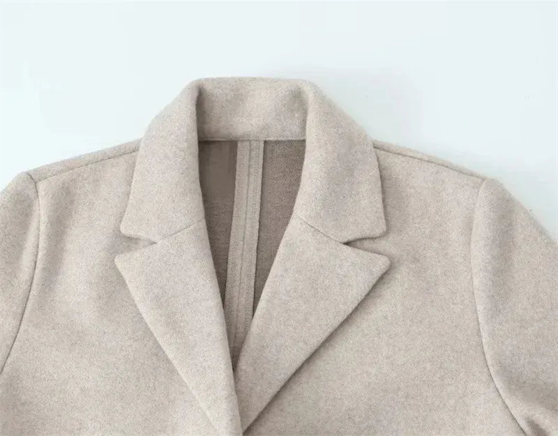 T-line Loose Woolen Coat, Long, Autumn Outerwear Comfortable Fit(2 weeks delivery)