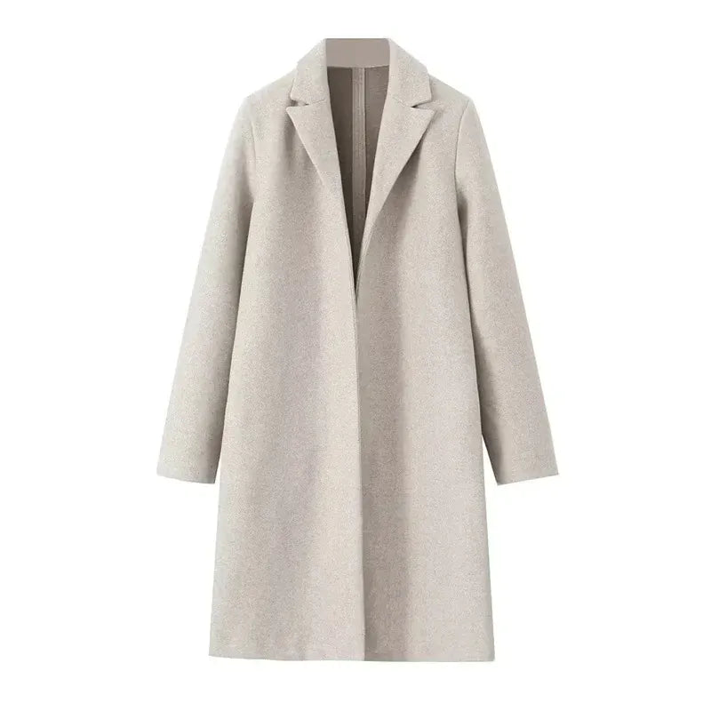 T-line Loose Woolen Coat, Long, Autumn Outerwear Comfortable Fit(2 weeks delivery)