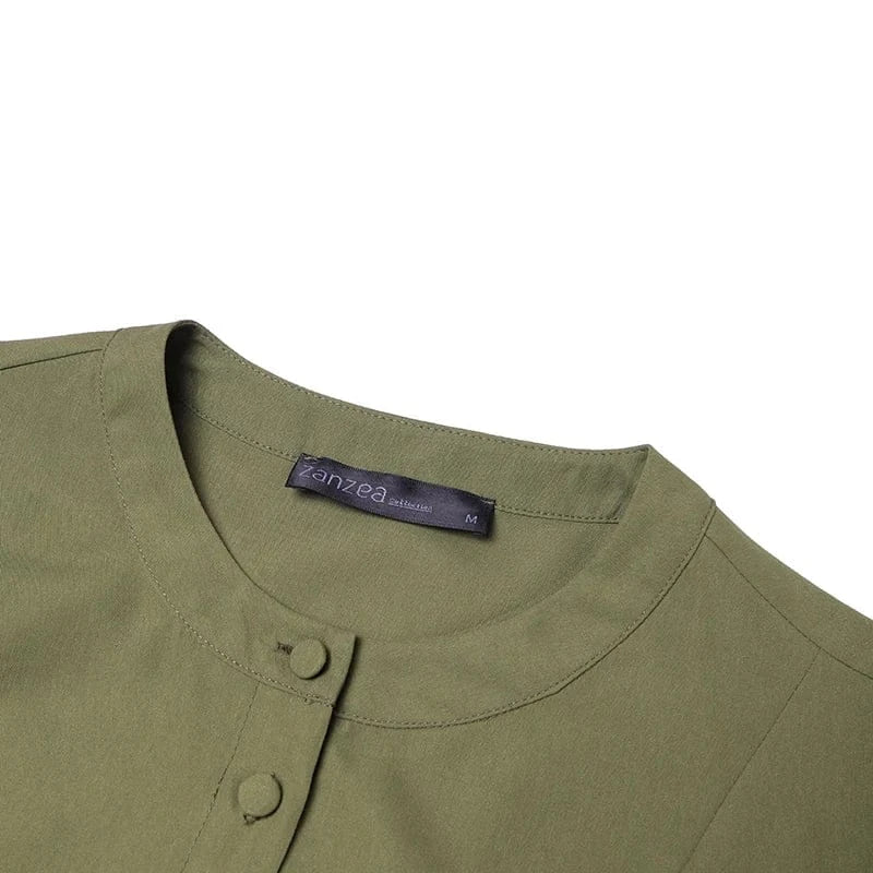 T-line Midi Dress, Half Sleeve, Solid Color, Autumn Pleated, O Neck,  Femme, vacation, summer(2 weeks delivery)