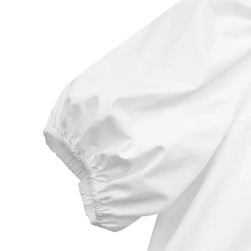 T-line Mini Dress,  Women,  Short Puff Sleeve,  Solid color,  O Neck, Loose,  Holiday / vacation (2 weeks delivery)