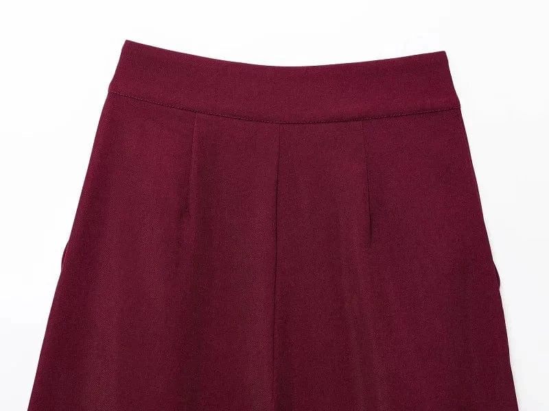 T-line MUJER 2025 Wide Leg Pants Sets for Women 2 Pieces Sleeveless Vest Top Woman Pleated Casual Trousers Sets Two Piece Outfits Woman