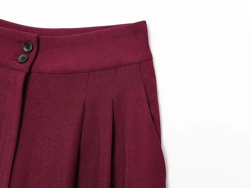 T-line MUJER 2025 Wide Leg Pants Sets for Women 2 Pieces Sleeveless Vest Top Woman Pleated Casual Trousers Sets Two Piece Outfits Woman