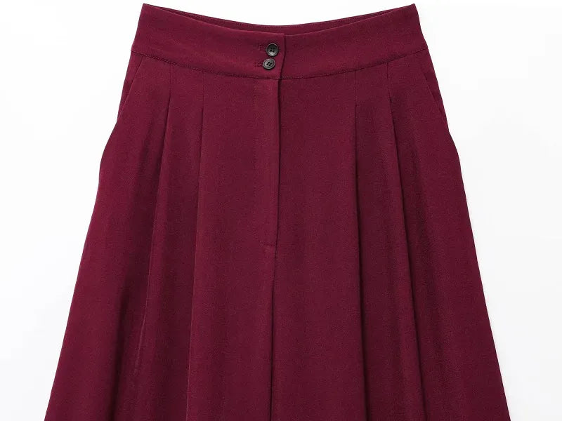 T-line MUJER 2025 Wide Leg Pants Sets for Women 2 Pieces Sleeveless Vest Top Woman Pleated Casual Trousers Sets Two Piece Outfits Woman