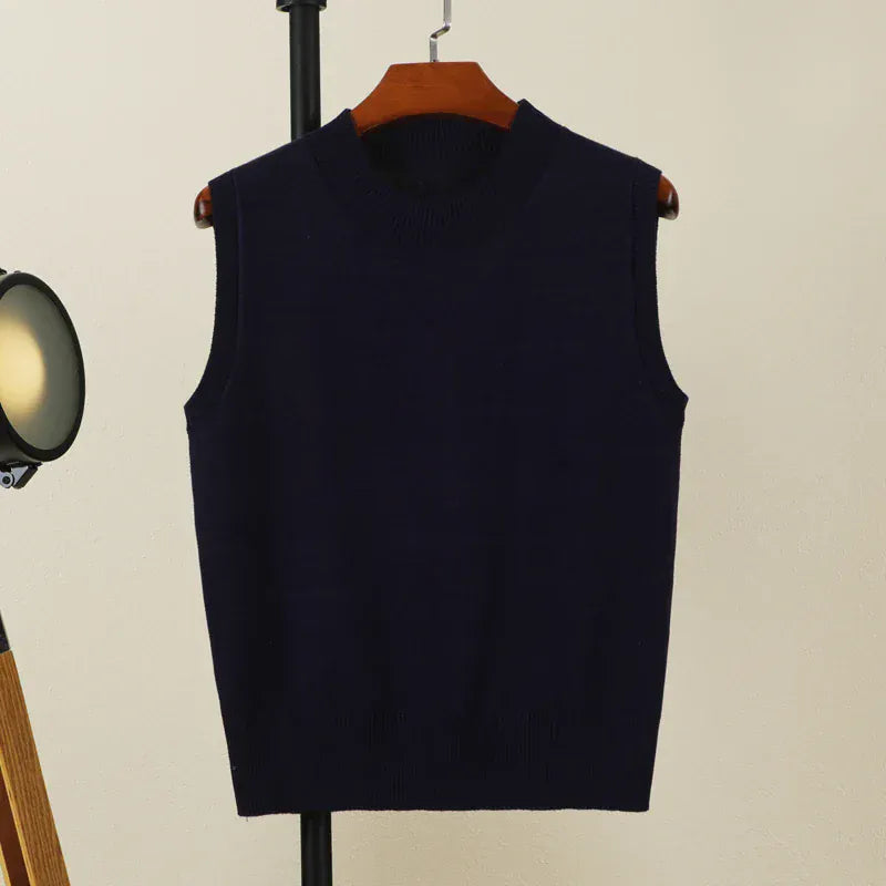 T-line Navy Blue / S / CHINA Tops Female Vest, sleeveless Sweaters Pullover , Women, Warm, Knitted (5 - 10 free delivery)