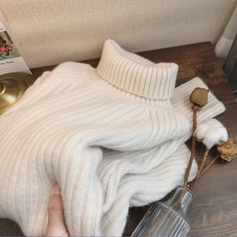 T-line Off White / S Warm, Sweater for Women, Autumn / Winter,  Long Sleeves , Pullover(2 weeks delivery)