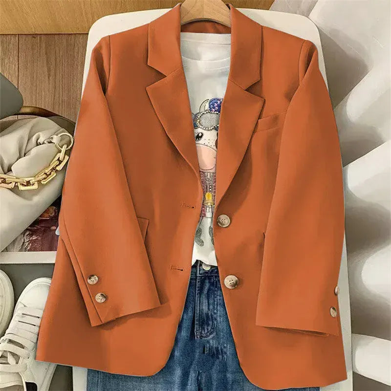 T-line Orange Red / S Blazer Woman Spring/autumn, jacket multi colors (2 weeks delivery)