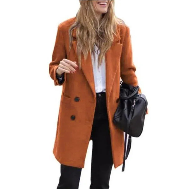 T-line Orange / S Winter Women's Jacket,  Coat, Double Breasted, Mantel (2 weeks delivery)