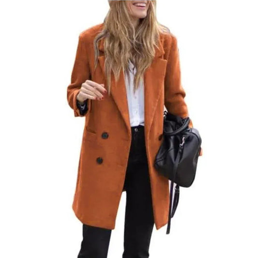T-line Orange / S Winter Women's Jacket,  Coat, Double Breasted, Mantel (2 weeks delivery)
