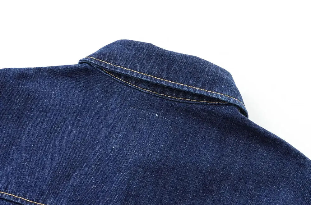 T-line Oversized Denim Shirts, Pockets , Women, Long Sleeve, Button-up, Female Blouses,  Tops (2 weeks delivery)