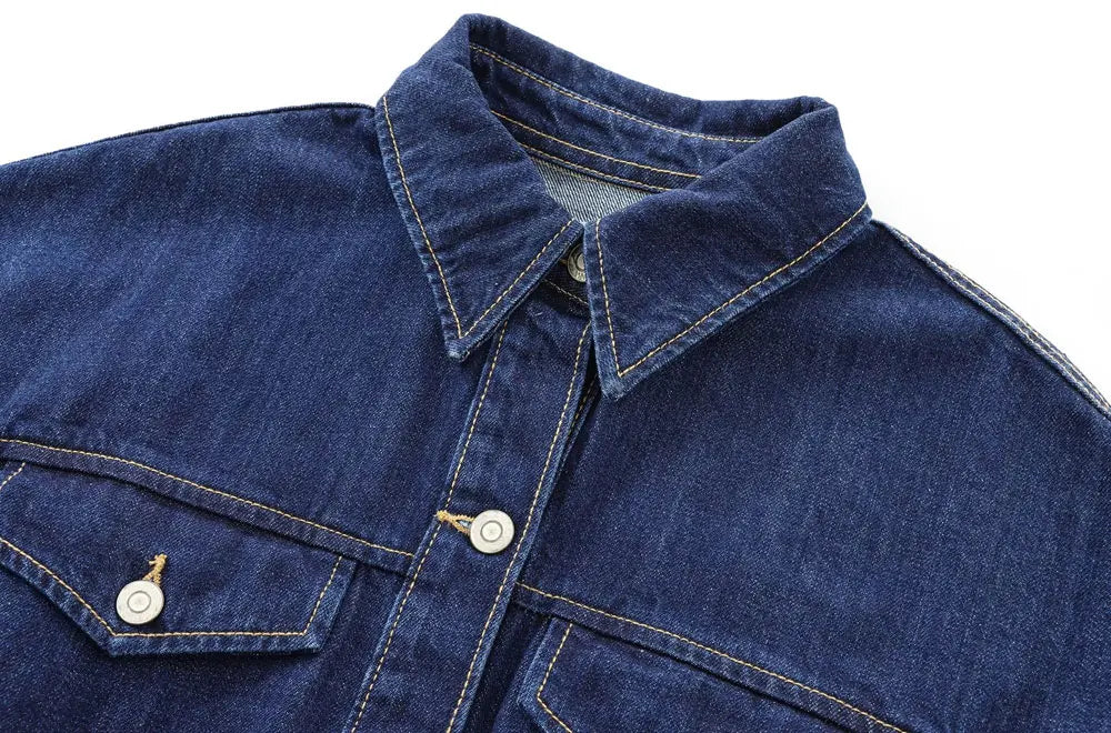 T-line Oversized Denim Shirts, Pockets , Women, Long Sleeve, Button-up, Female Blouses,  Tops (2 weeks delivery)