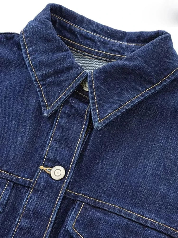 T-line Oversized Denim Shirts, Pockets , Women, Long Sleeve, Button-up, Female Blouses,  Tops (2 weeks delivery)