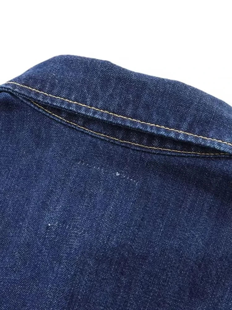 T-line Oversized Denim Shirts, Pockets , Women, Long Sleeve, Button-up, Female Blouses,  Tops (2 weeks delivery)