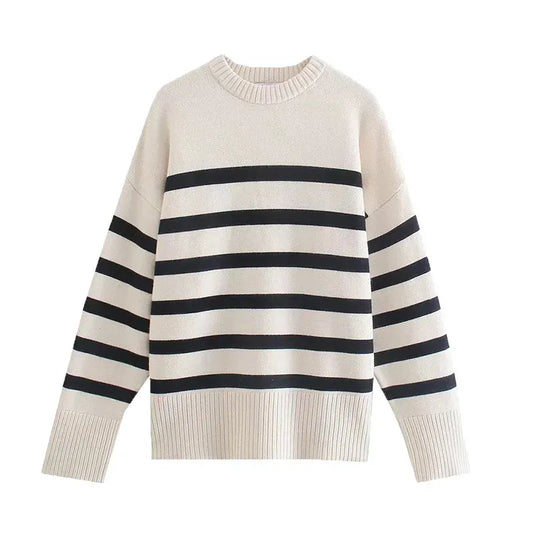 T-line Oversized Striped Pullovers, Women Knitted, Basic, Autumn / Winter  Thick Jumpers, Sweaters, Female pullover (2 weeks delivery)