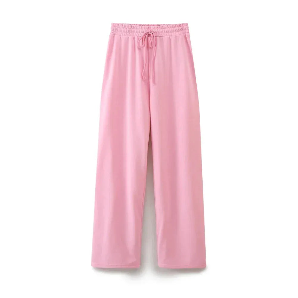 T-line Pink Pant / S Summer Women Casual T Shirt Pant Sets,   Short Sleeve T-Shirt + Drawstring Loose Trousers pant , Suit (2 weeks delivery)
