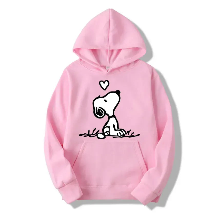 T-line Pink / XS Cartoon Comics Snoopy Hoodie Women , Pullover  Autumn Sweatshirt (2 weeks delivery)