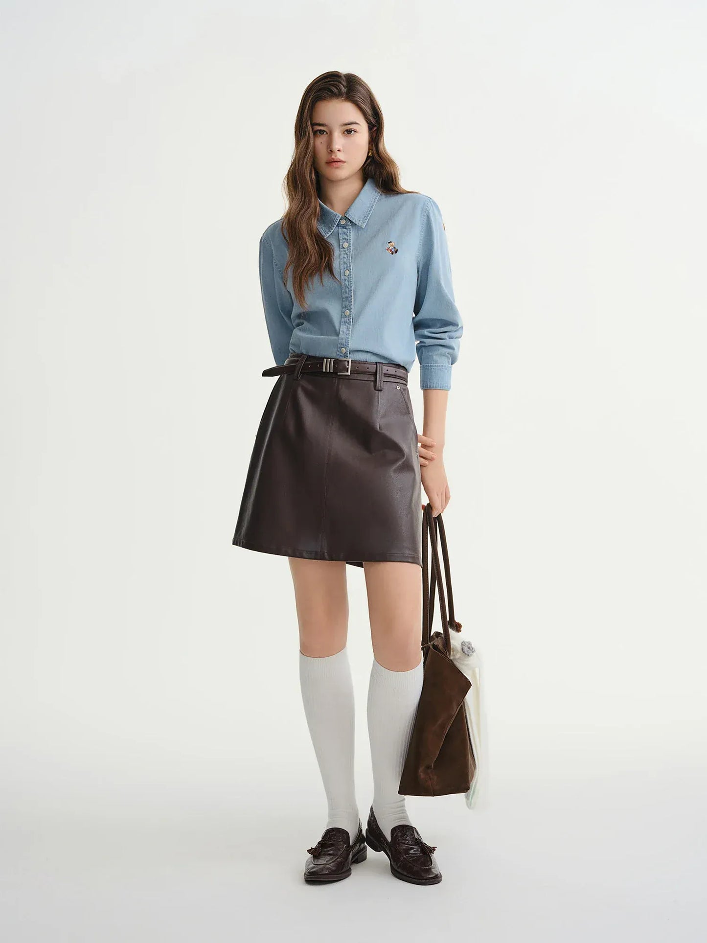 T-line Plus Size Women's Shirt Autumn / Winter, Slimming Fit,  shirt, Top, Blouse,  Denim (2 weeks delivery)