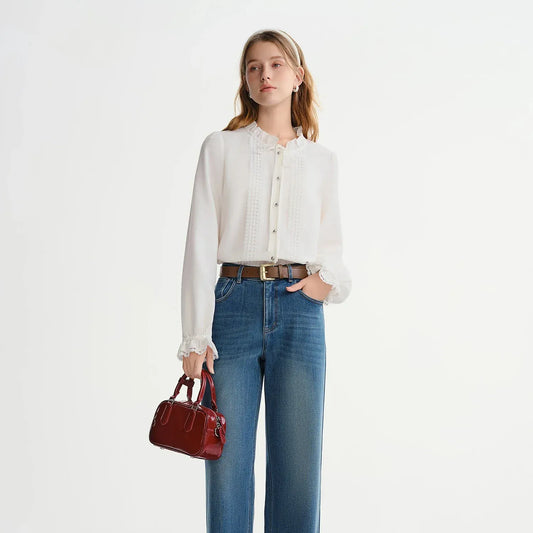 T-line Plus-size Women's, Tie-front, Shirt Slimming Top (2 weeks delivery)