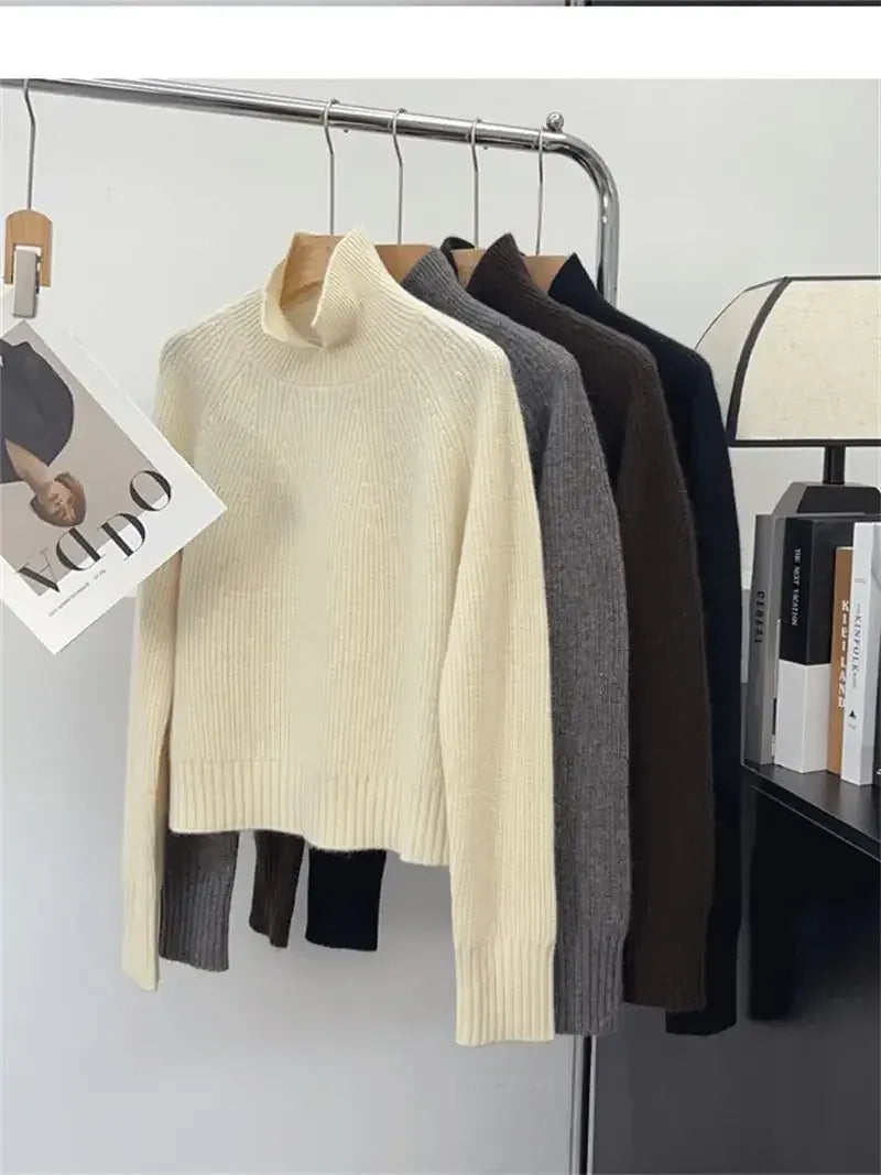 T-line Polo Collar Pullover,  Sweater, Women's  Autumn / Winter Top (2 weeks delivery)