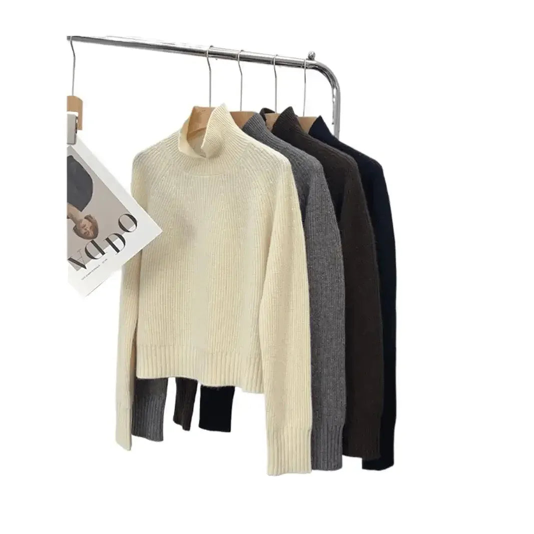 T-line Polo Collar Pullover,  Sweater, Women's  Autumn / Winter Top (2 weeks delivery)