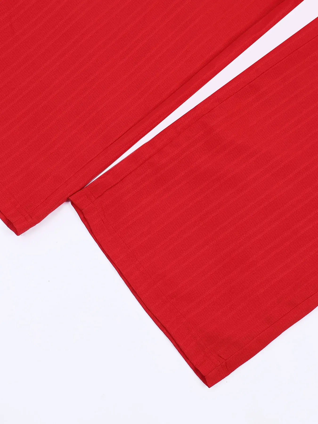 T-line Red Wide Leg Pants, Loose  High Waist Cotton-linen Long Pants, Women Trouser  (2 weeks delivery)