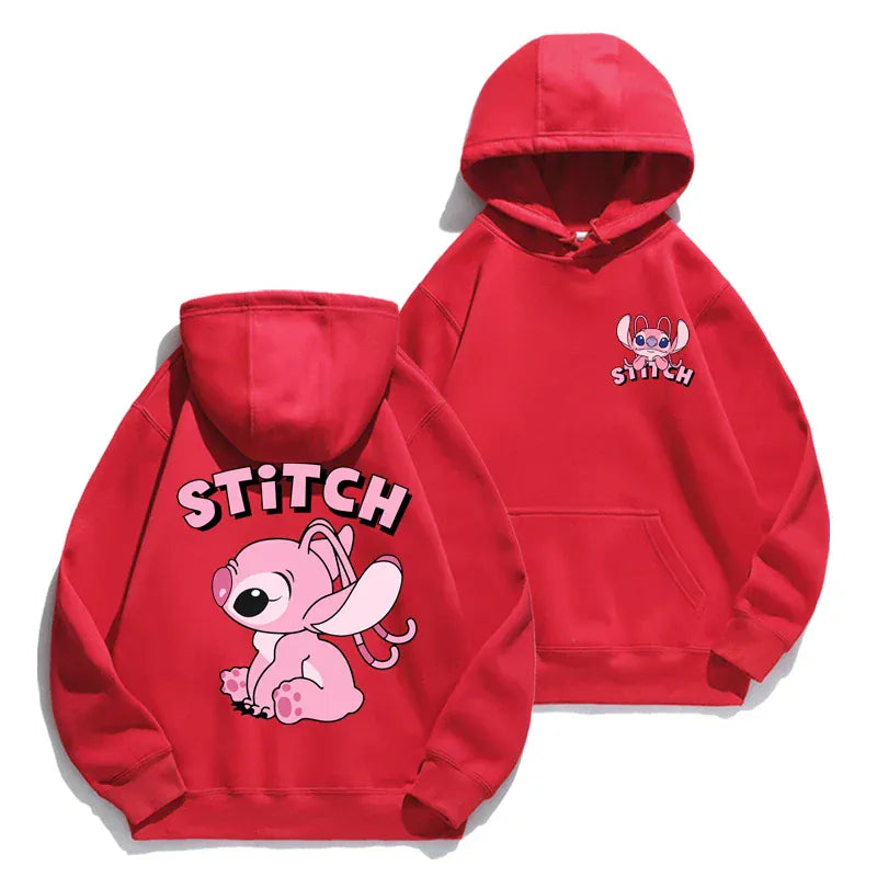 T-line Red / XS Stitch Hoodie Autumn/Winter , Cartoon Anime Hoodie pullover (2 weeks delivery)