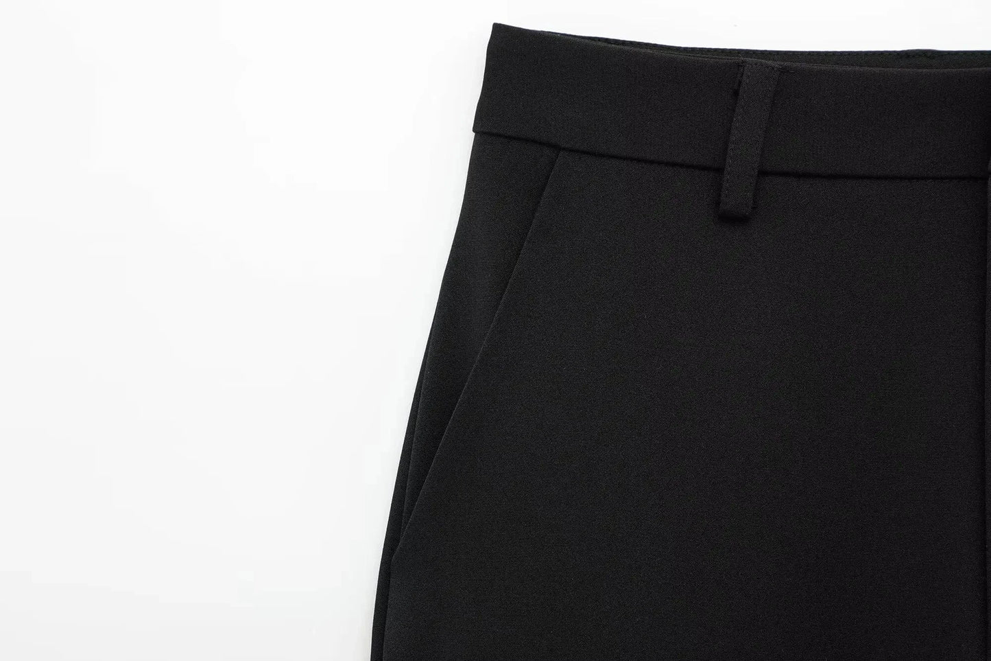 T-line Set For Women  Zipper Short Sleeve Coat Top , Wide Leg Pants Two Piece suit (5 - 10  work days free delivery)