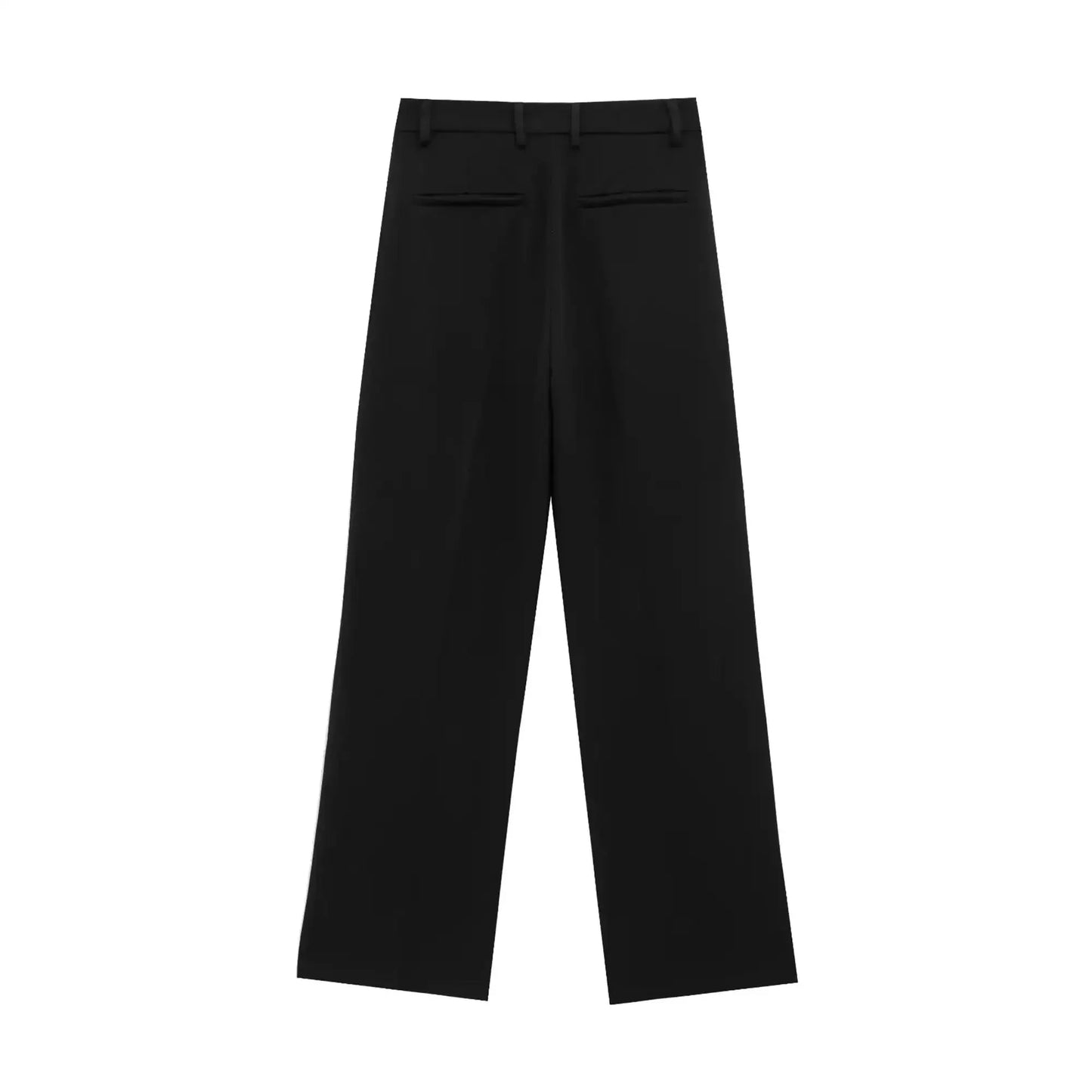 T-line Set For Women  Zipper Short Sleeve Coat Top , Wide Leg Pants Two Piece suit (5 - 10  work days free delivery)