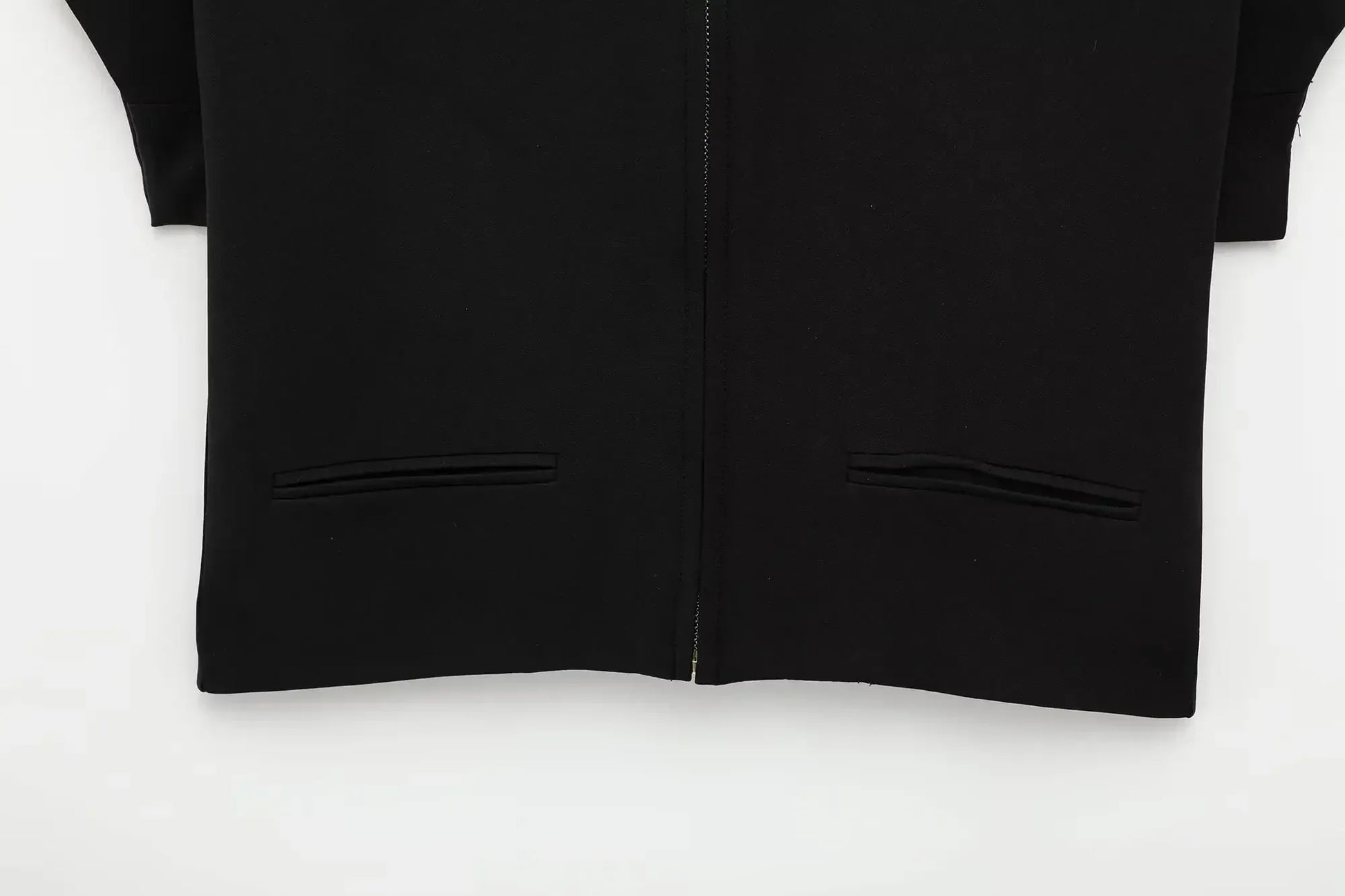 T-line Set For Women  Zipper Short Sleeve Coat Top , Wide Leg Pants Two Piece suit (5 - 10  work days free delivery)