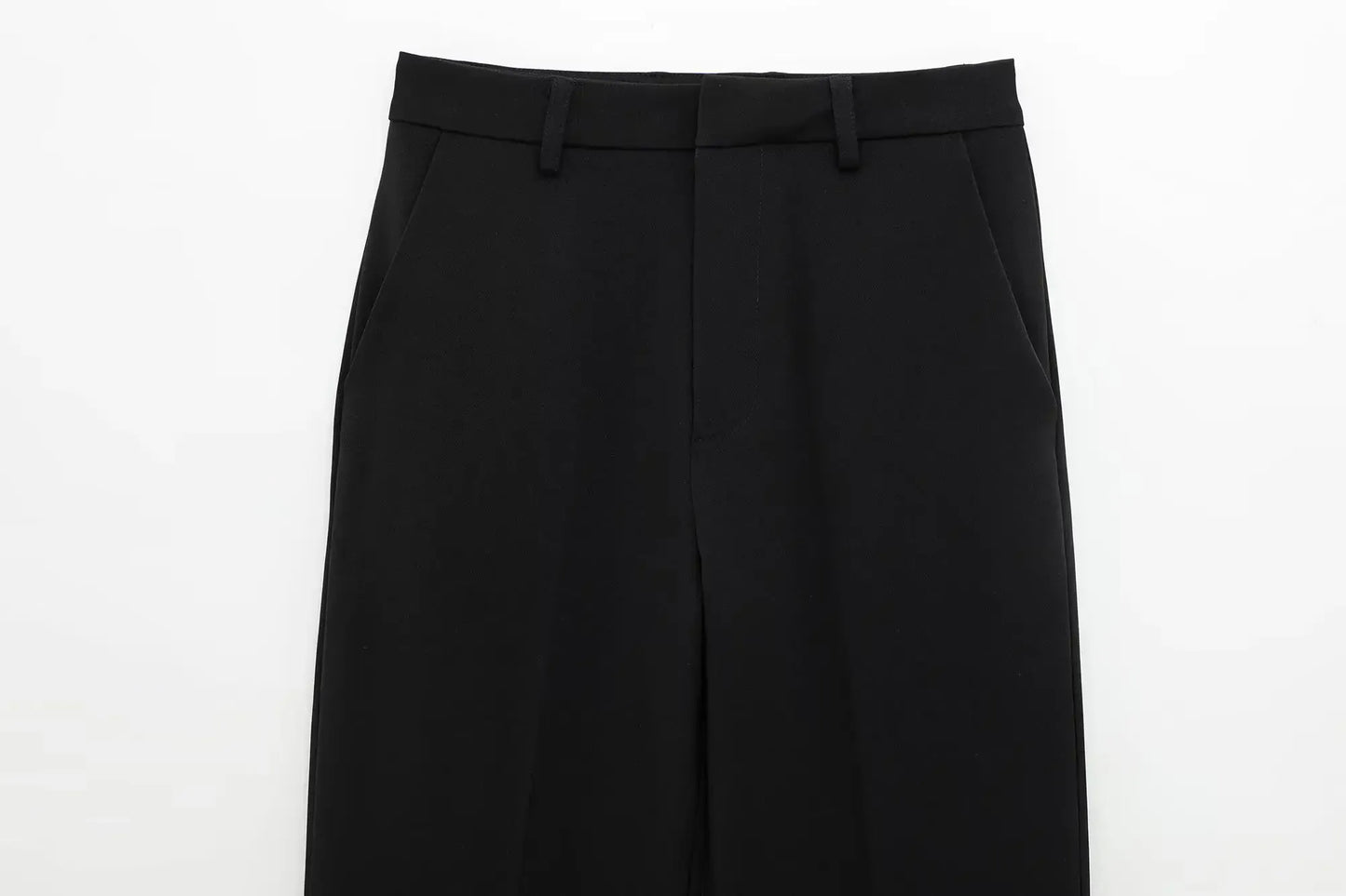 T-line Set For Women  Zipper Short Sleeve Coat Top , Wide Leg Pants Two Piece suit (5 - 10  work days free delivery)