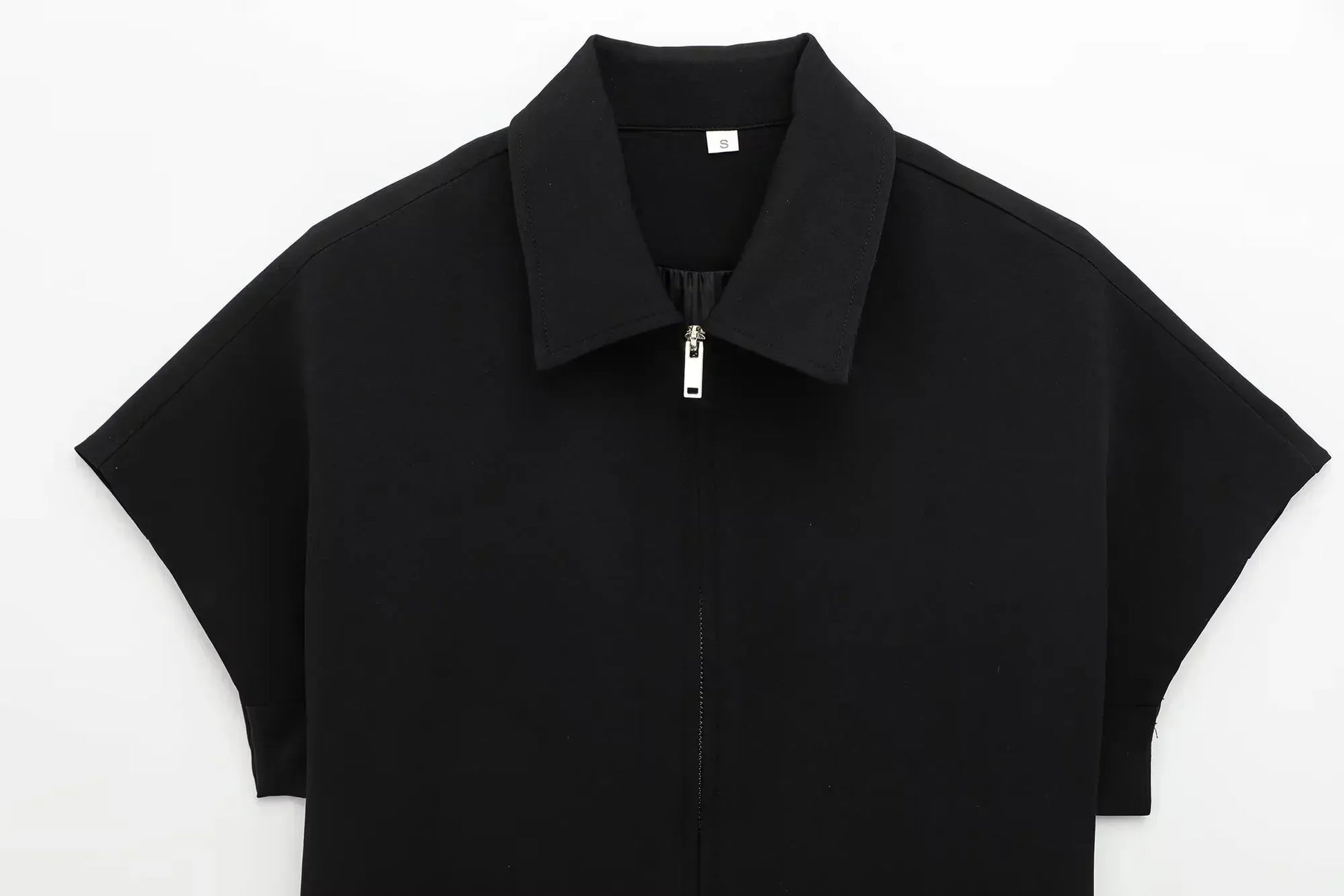 T-line Set For Women  Zipper Short Sleeve Coat Top , Wide Leg Pants Two Piece suit (5 - 10  work days free delivery)