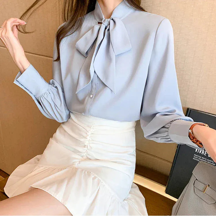 T-line Shirt Women, Blouse, long arm, solid color, Casual Tops (2 weeks delivery)