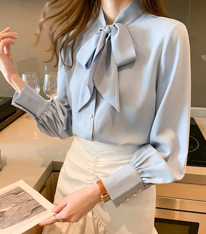 T-line Shirt Women, Blouse, long arm, solid color, Casual Tops (2 weeks delivery)