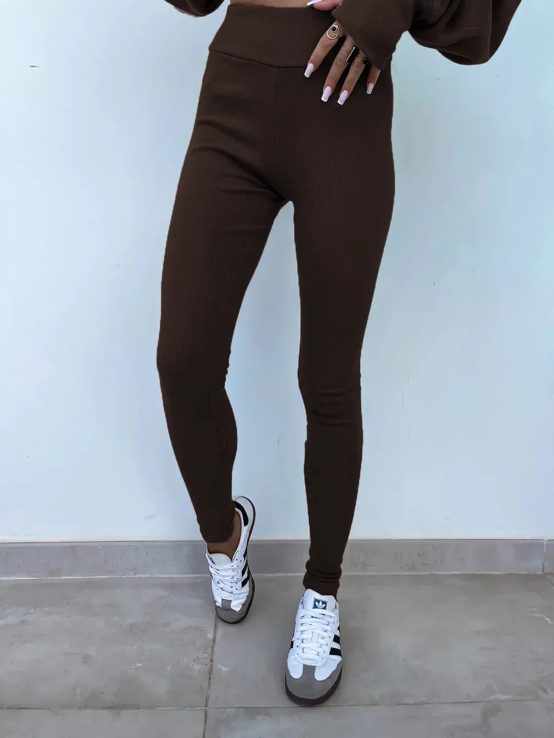 T-line solid color round neck loose pullover hoodie  suit,  yoga skinny pants und pullover,  legging,  Female two-piece set (2 weeks delivery)