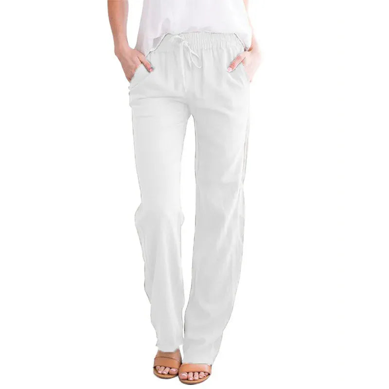 T-line Spring/Summer Women's  Solid Cotton  Loose Wide Leg Pants / trouser  (2 weeks delivery)