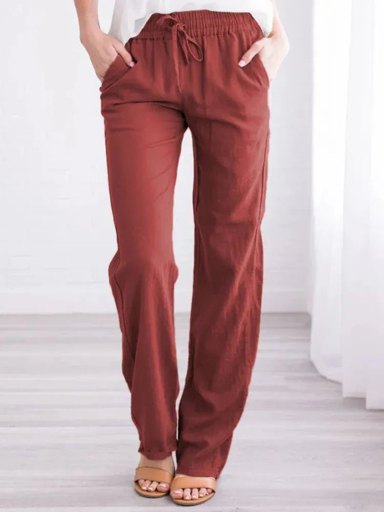 T-line Spring/Summer Women's  Solid Cotton  Loose Wide Leg Pants / trouser  (2 weeks delivery)